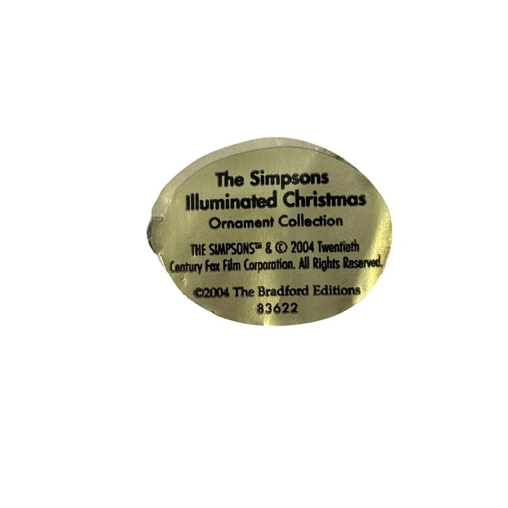 2004 Simpsons Bradford Christmas Ornament Illuminated 
